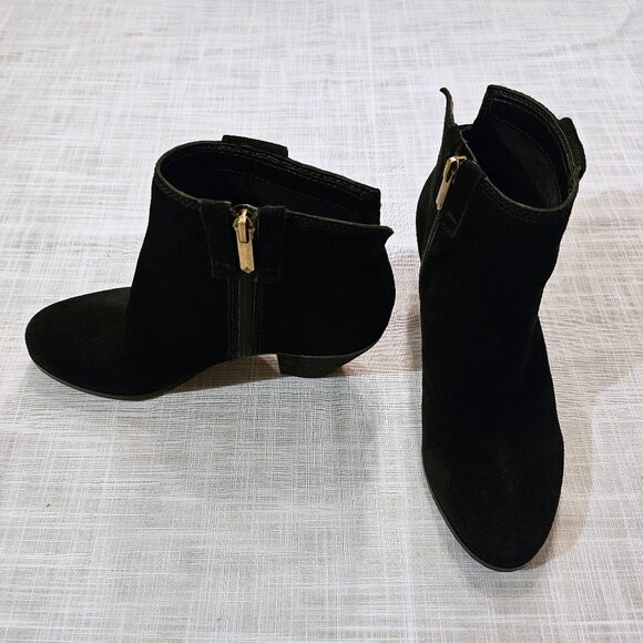 SAM EDELMAN Black Leather Suede Laredo Booties Size 7.5 - Picture 1 of 7